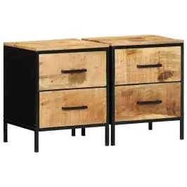 Nakts Skapītis 2 Pcs Brūna Un Melna 40 X 35 X 50 Cm Vidaxl