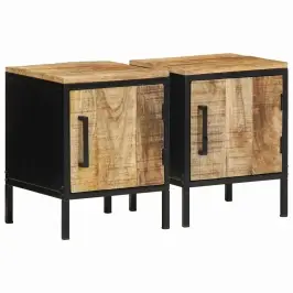 Nakts Skapītis 2 Pcs Brūna Un Melna 30 X 30 X 40 Cm Vidaxl