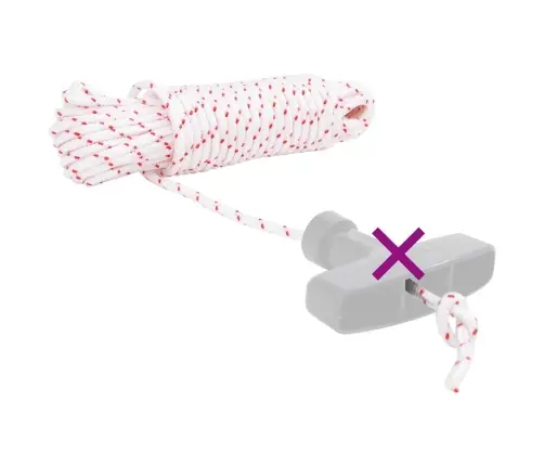 Pull Starter Cord Balta Ir Raudona Ø4 Mm 10 M Nailonas