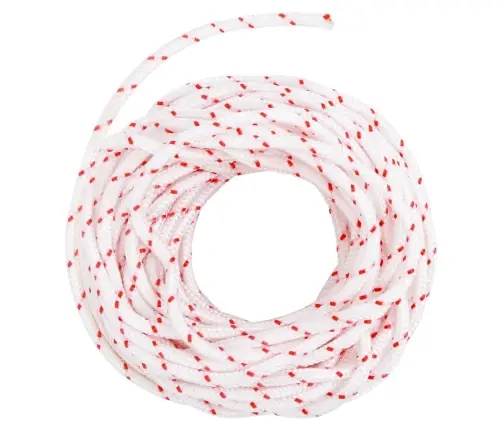 Pull Starter Cord Balta Ir Raudona Ø4 Mm 10 M Nailonas