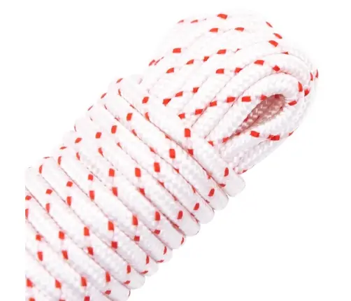 Pull Starter Cord Balta Ir Raudona Ø4 Mm 10 M Nailonas