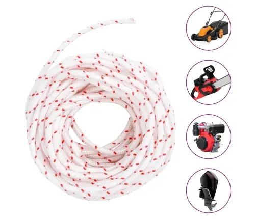 Tõmmake Käivitusnöör, Valge Ja Punane, Ø5 Mm, 10 M, Nailon