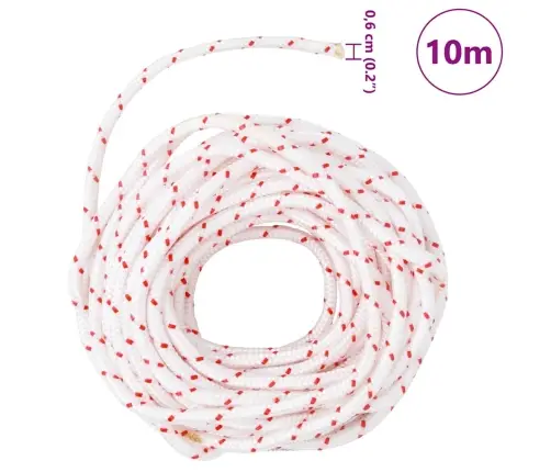 Pavelciet Startera Auklu, Balts Un Sarkans, Ø6 Mm 10 M, Neilons Vidaxl