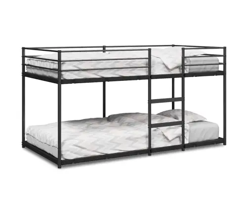 Divstāvu Gulta Bez Matrača Melns 80X200 Cm Tērauds Vidaxl