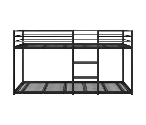 Divstāvu Gulta Bez Matrača Melns 80X200 Cm Tērauds Vidaxl