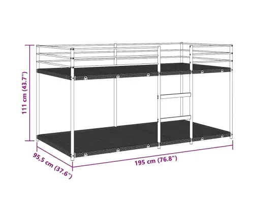 Narivoodi Ilma Madratsita Must 90X190 Cm Teras