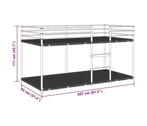 Narivoodi Ilma Madratsita Must 90X200 Cm Teras