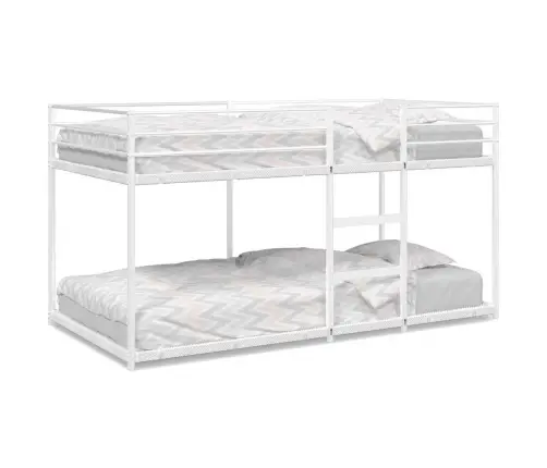 Divstāvu Gulta Bez Matrača Balts 75X190 Cm Tērauds Vidaxl