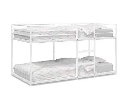 Dviaukštė Lova Be Čiužinio Balta 80X200 Cm Plienas