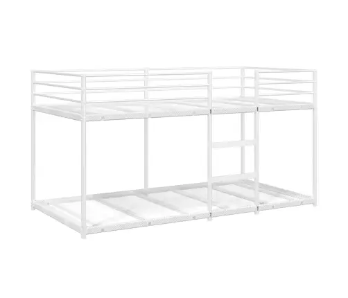 Dviaukštė Lova Be Čiužinio Balta 80X200 Cm Plienas