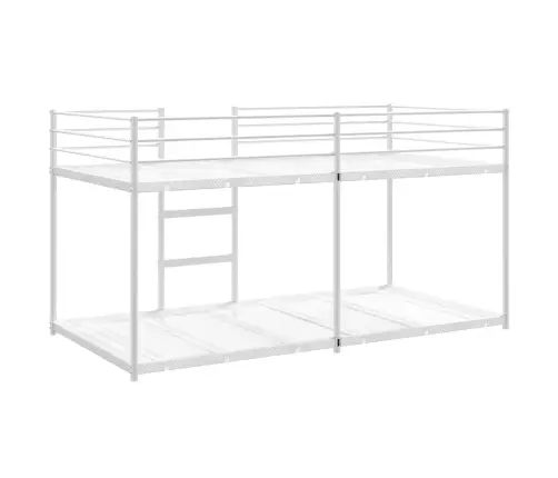 Divstāvu Gulta Bez Matrača Balts 90X200 Cm Tērauds Vidaxl