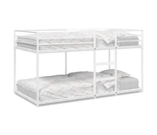 Divstāvu Gulta Bez Matrača Balts 100X200 Cm Tērauds Vidaxl