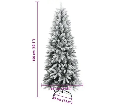 Mākslīgā Ziemassvētku Egle Ar Sniegu, 150 Cm, 150 Led Vidaxl