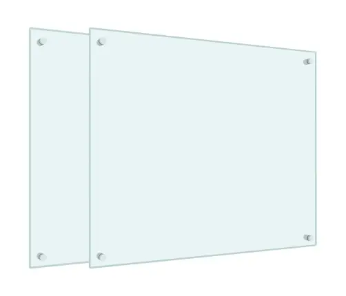 Virtuves Sienas Paneļi, 2 Gab., 70X60 Cm, Rūdīts Stikls, Balts Vidaxl