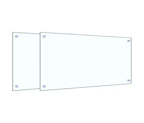 Virtuvės Sienelės, 2Vnt., Skaidri, 80X40 cm Grūdintas Stiklas