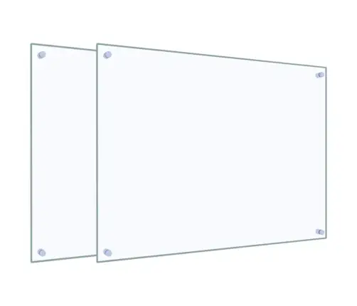 Virtuves Paneļi, 2 Gab., 80X60 Cm, Rūdīts Stikls, Caurspīdīgi Vidaxl