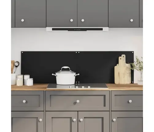 Virtuves Sienas Paneļi, 2 Gab., 70X50 Cm, Rūdīts Stikls, Melns Vidaxl