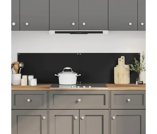 Virtuves Sienas Paneļi, 2 Gab., 80X40 Cm, Rūdīts Stikls, Melns Vidaxl