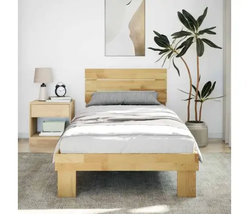 Voodiraam Peatsiga Ilma Madratsita 100X200Cm Täispuidust Tamm