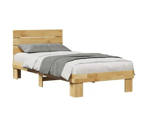 Voodiraam Peatsiga Ilma Madratsita 100X200Cm Täispuidust Tamm