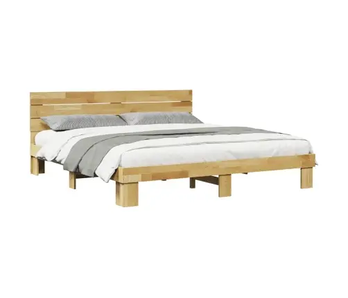 Lovos Rėmas Su Galvūgaliu Be Čiužinio 200X200 Cm Ąžuolo Masyvo