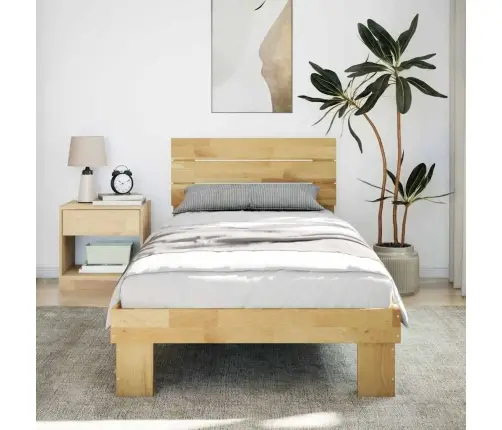 Lovos Rėmas Su Galvūgaliu Be Čiužinio 75X190 Cm Ąžuolo Masyvo