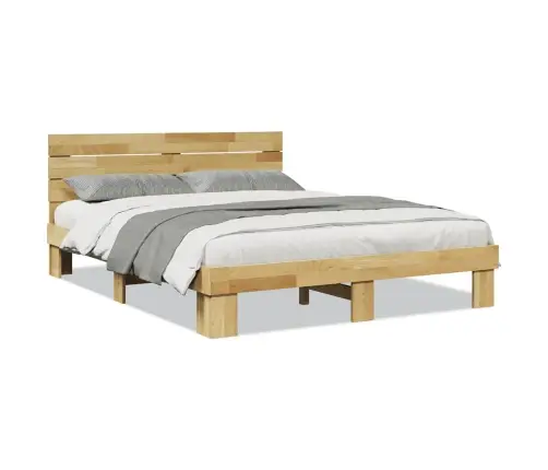 Lovos Rėmas Su Galvūgaliu Be Čiužinio 135X190 Cm Ąžuolo Masyvo