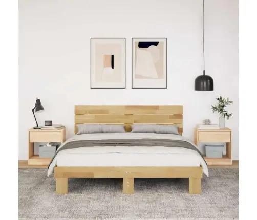 Lovos Rėmas Su Galvūgaliu Be Čiužinio 135X190 Cm Ąžuolo Masyvo