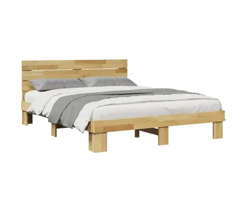 Lovos Rėmas Su Galvūgaliu Be Čiužinio 135X190 Cm Ąžuolo Masyvo