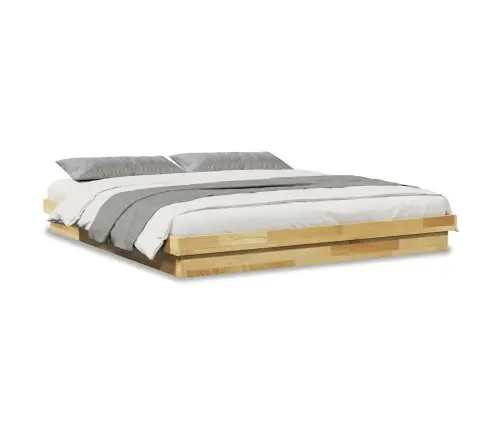 Gultas Rāmis Bez Matrača, 200X200 Cm, Masīvkoka Ozols Vidaxl