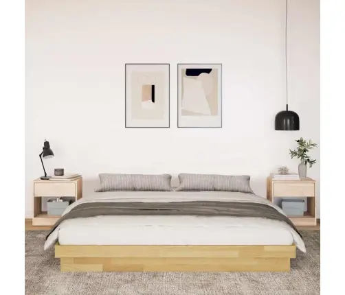 Gultas Rāmis Bez Matrača, 200X200 Cm, Masīvkoka Ozols Vidaxl