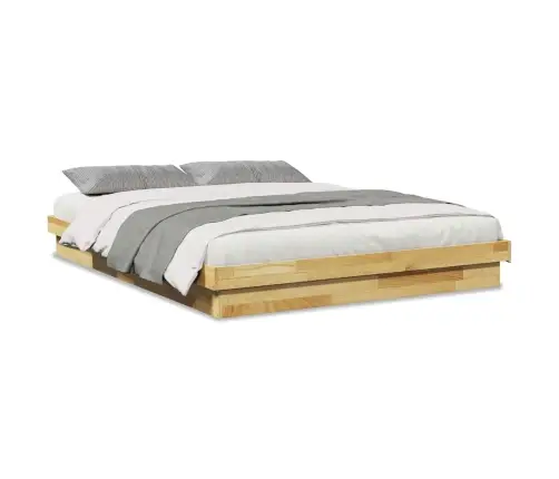 Gultas Rāmis Bez Matrača 135X190 Cm Masīvkoka Ozols Vidaxl