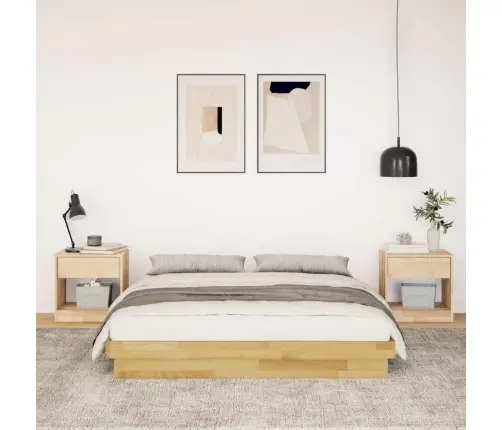 Gultas Rāmis Bez Matrača 135X190 Cm Masīvkoka Ozols Vidaxl