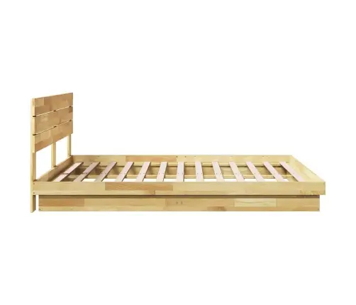 Gultas Rāmis Ar Galvgali Bez Matrača 200X200 Cm Masīvkoka Ozols Vidaxl
