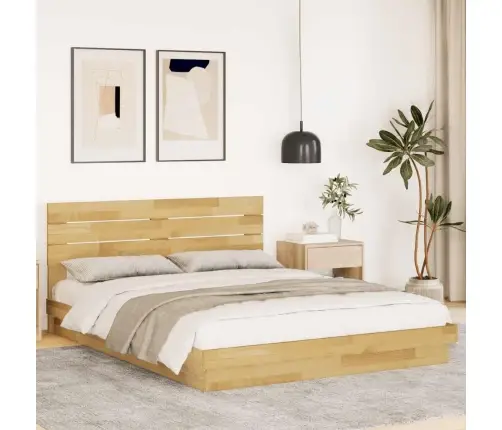 Gultas Rāmis Ar Galvgali Bez Matrača 160X200 Cm Masīvkoka Ozols Vidaxl