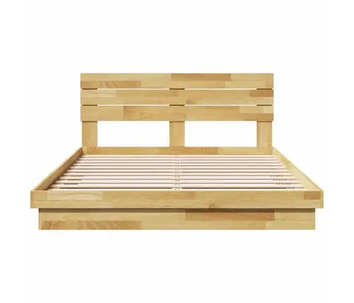 Voodiraam Peatsiga Ilma Madratsita 150X200 Cm Täispuidust Tamm