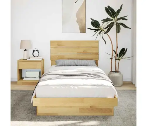 Gultas Rāmis Ar Galvgali Bez Matrača 75X190 Cm Masīvkoka Ozols Vidaxl