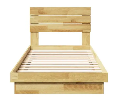 Gultas Rāmis Ar Galvgali Bez Matrača 75X190 Cm Masīvkoka Ozols Vidaxl