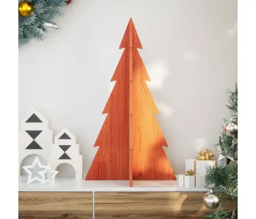 Puidust Jõulupuu Kaunistuseks, Vahapruun, 80 cm Männipuit