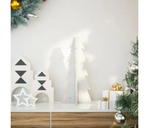 Koka Ziemassvētku Eglīte, Balta, 49 Cm, Priedes Masīvkoks Vidaxl