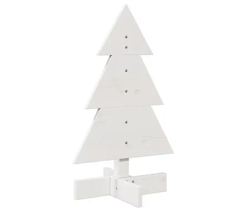 Koka Ziemassvētku Eglīte, Balta, 60 Cm, Priedes Masīvkoks Vidaxl