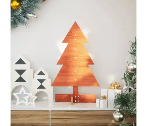 Koka Ziemassvētku Eglīte, Vaska Brūna, 60 Cm, Priedes Masīvkoks Vidaxl