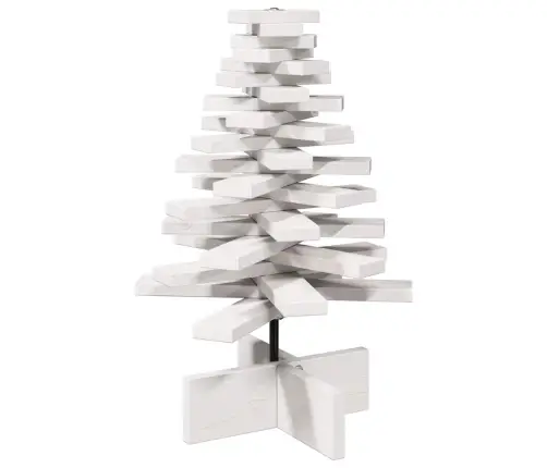 Koka Ziemassvētku Eglīte, Balta, 60 Cm, Priedes Masīvkoks Vidaxl