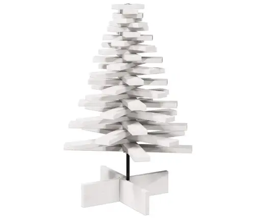 Medinė Kalėdų Eglutė, Balta, 80cm Pušies Medienos Masyvas