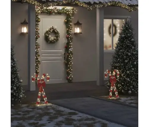 Ziemassvētku Rotājums Candy Cane 50 Leds Silti Balts Vidaxl