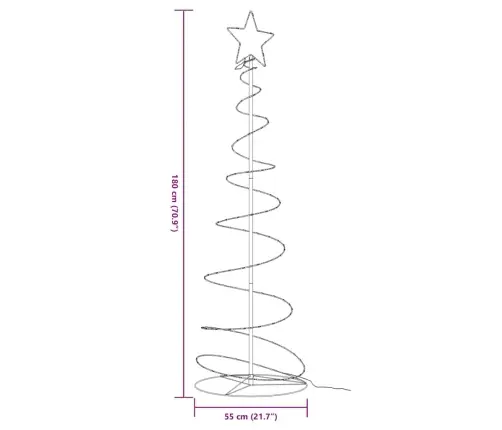 Led Ziemassvētku Eglīte 120 Led Silti Balta 180 Cm Vidaxl