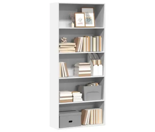 Grāmatu Plaukts, Balts, 80X30X189 Cm, Inženierijas Koks Vidaxl