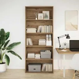 Grāmatu Plaukts, Koka Krāsā, 80X30X189 Cm, Inženierijas Koks Vidaxl