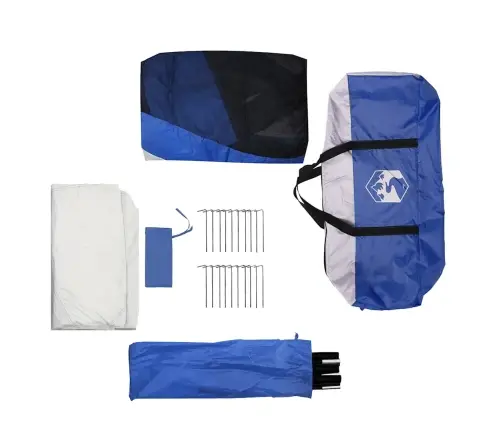 Baseina Telts Ar Noņemamām Mušu Un Sieta Sienām Debeszila Zila Vidaxl