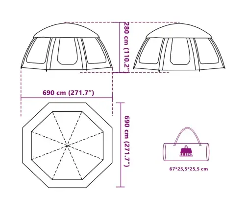 Baseino Palapinė Su Nuimamomis Skraidyklėmis Ir Tinklinėmis